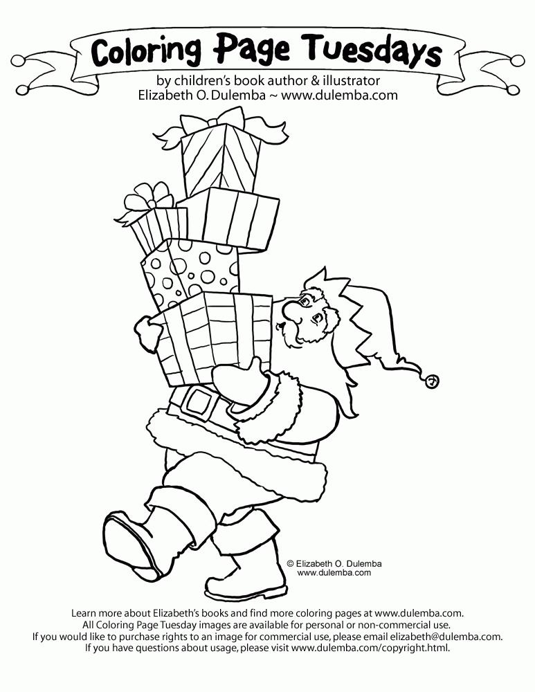dulemba: Coloring Page Tuesday! - Too Many Presents!
