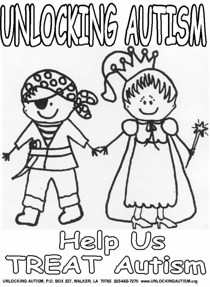 861 Cartoon Autism Awareness Month Coloring Pages for Adult