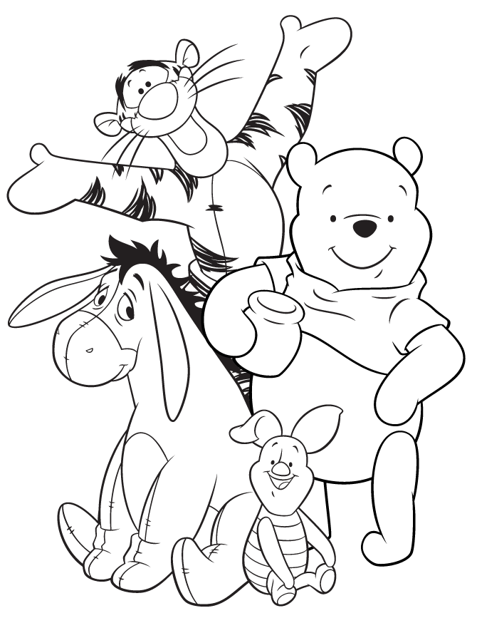 pooh Bear And piglet Colouring Pages (page 2)