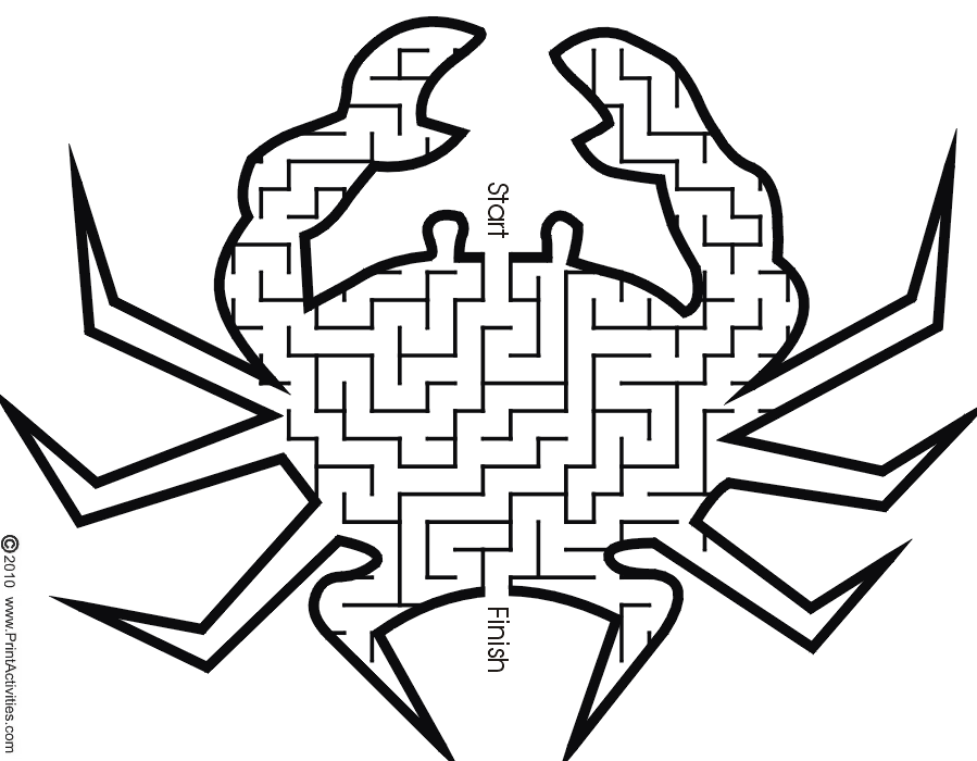 Fish Maze: Free Printable Crab Maze