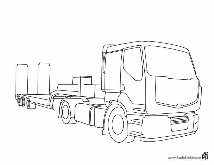 Downloadable Heavy Truck Coloring Page Source Ftj | Laptopezine.