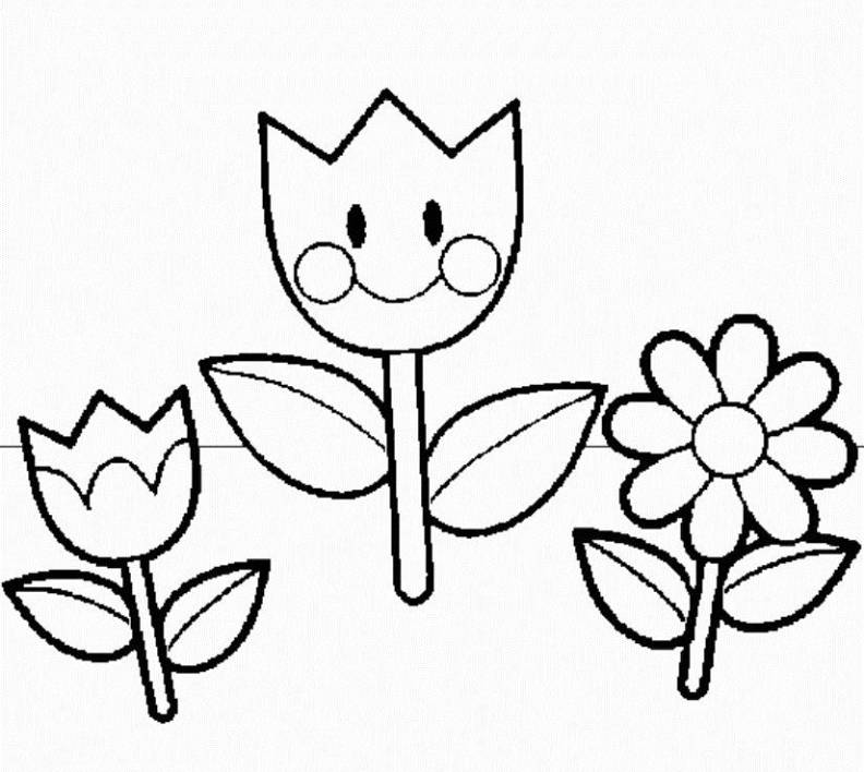 flowers spring coloring pages preschool ekids printable