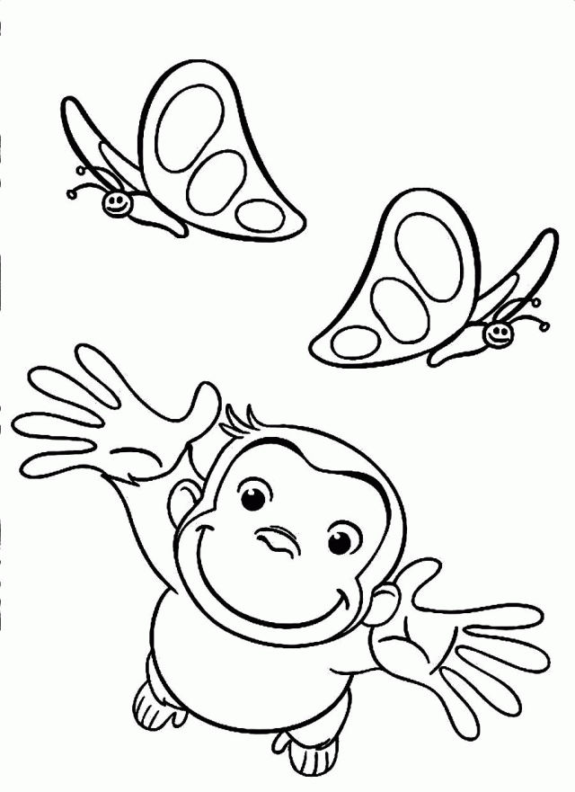 Download Curious George Wants To Catch The Butterflies Coloring 