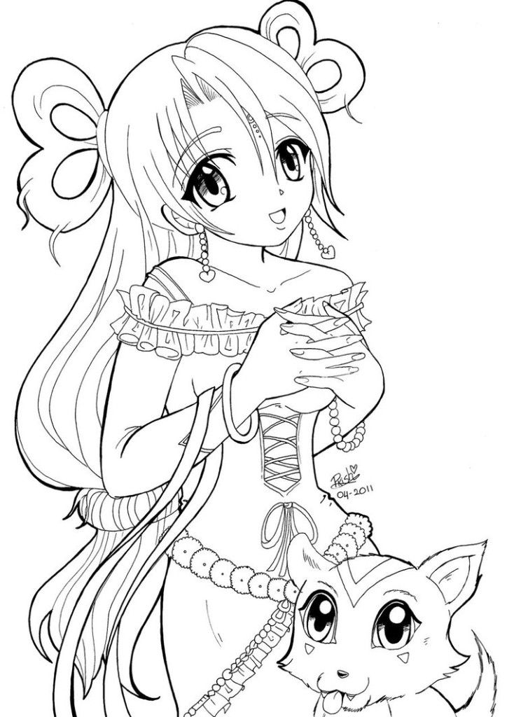 Anime Line Art Coloring Pages - Coloring Home