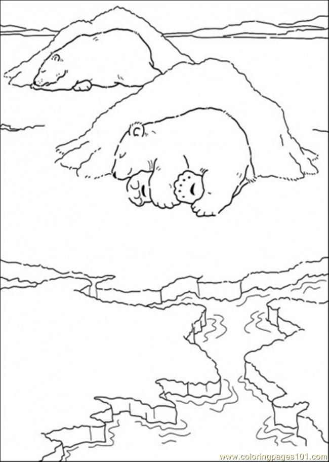 SLEEPING BEAR Colouring Pages