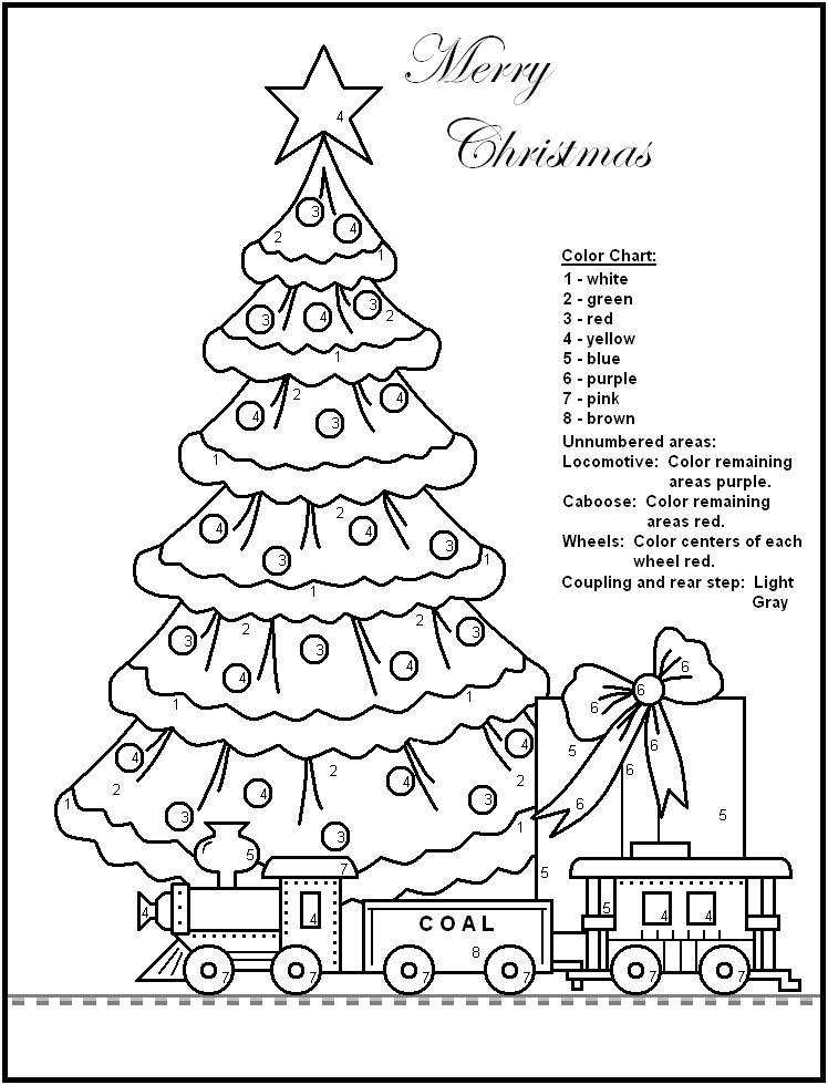 Christmas Color By Number Worksheet