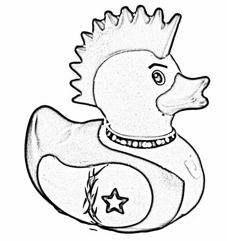 Rock Idol Rubber Ducky Coloring Page! | Rubber Ducky Activity Pages |…