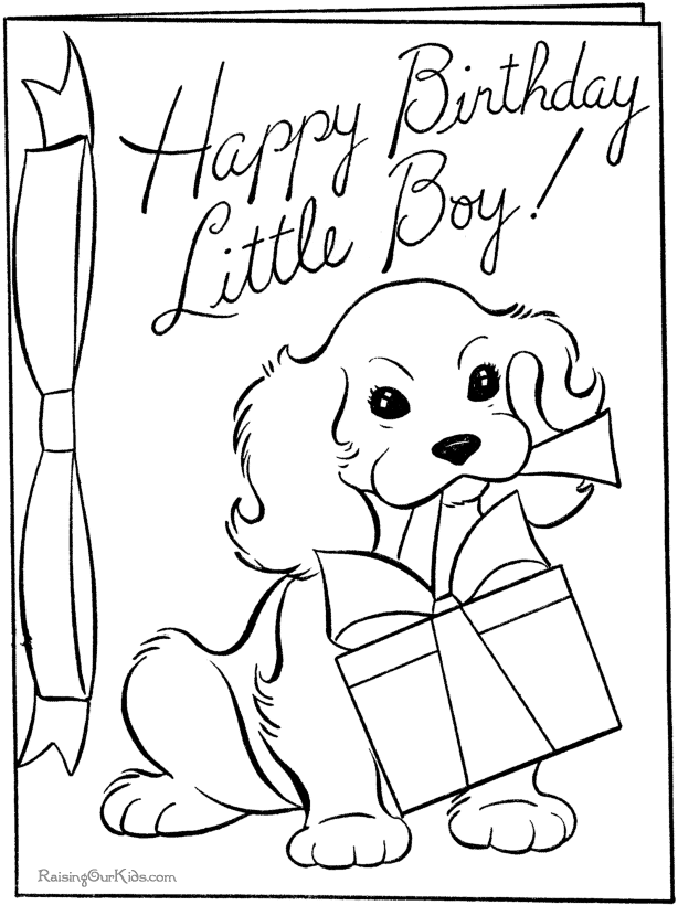 Birthday Card Coloring Pages - Coloring Home