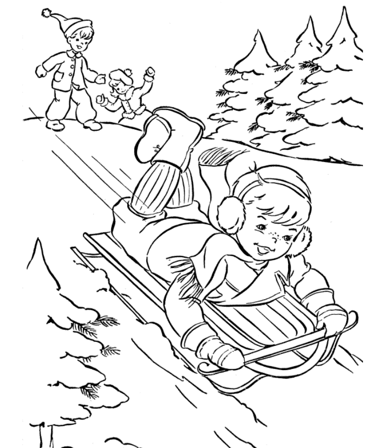 Winter Themed Coloring Pages - Coloring Home