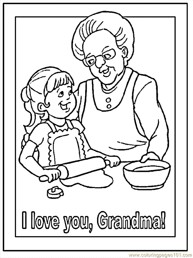 Coloring Pages Grandma003 (Cartoons > Others) - free printable 
