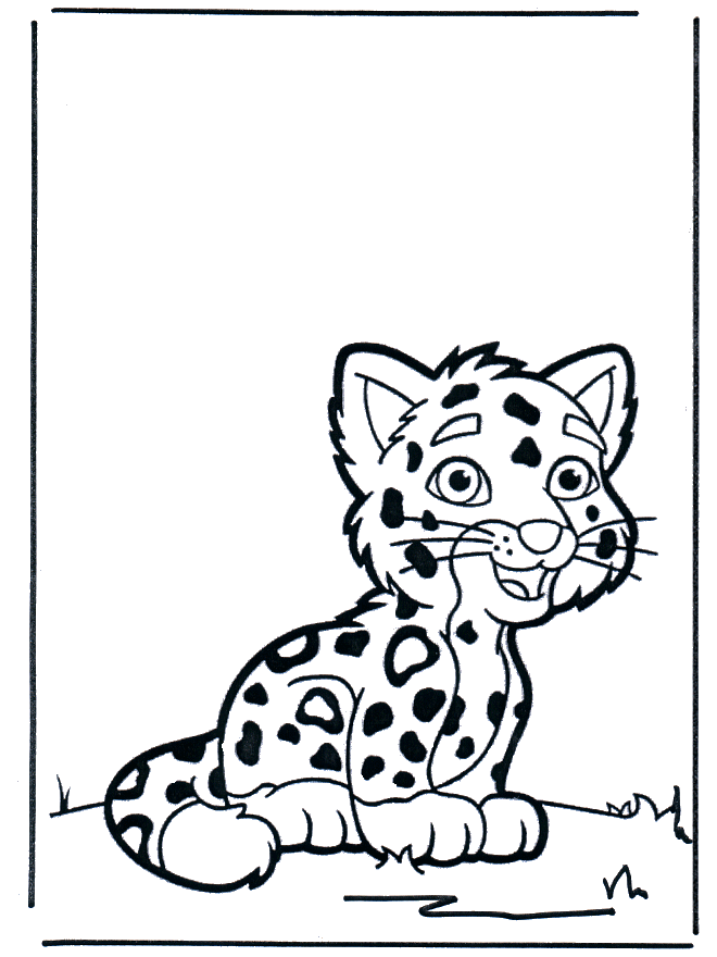 Baby Tiger Cub For Kindergarten Kids Coloring Page
