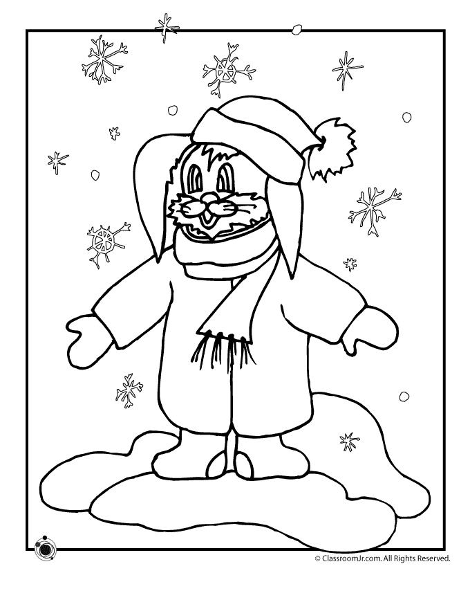 winter coloring pages snow bunny page classroom jr