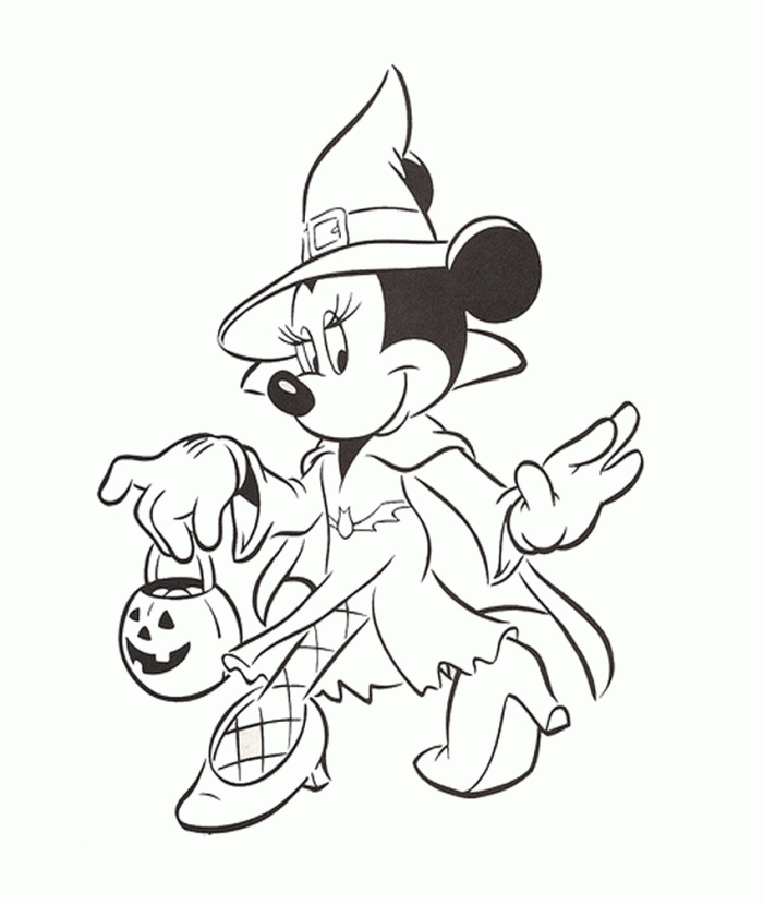 Halloween Minnie Mouse Printable Coloring Pages | Coloring Pages - Free