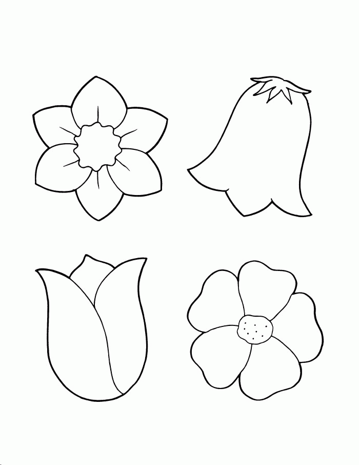Simple Flower Coloring Pages - Coloring Home