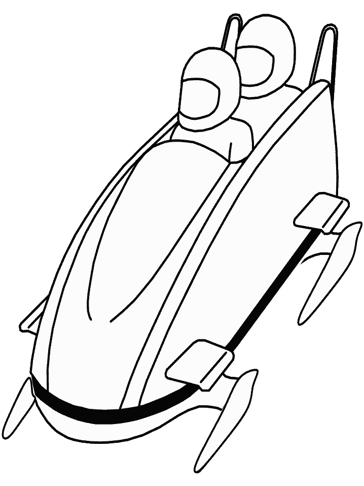 Printable Winter Bobsled Sports Coloring Pages