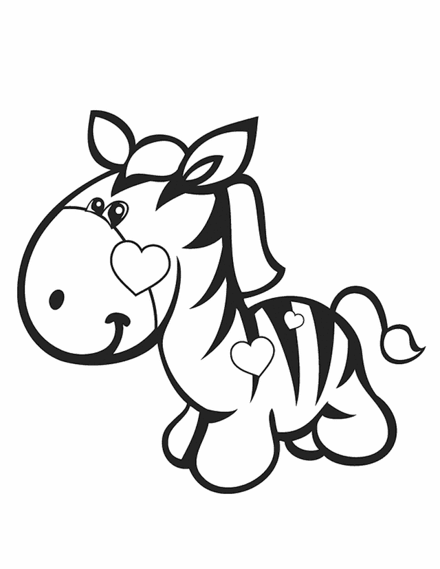 valentines zebra printable coloring pages