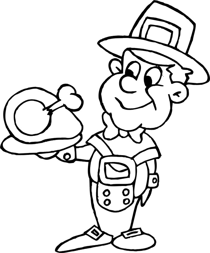 Cute Thanksgiving Pilgrim Coloring Pages