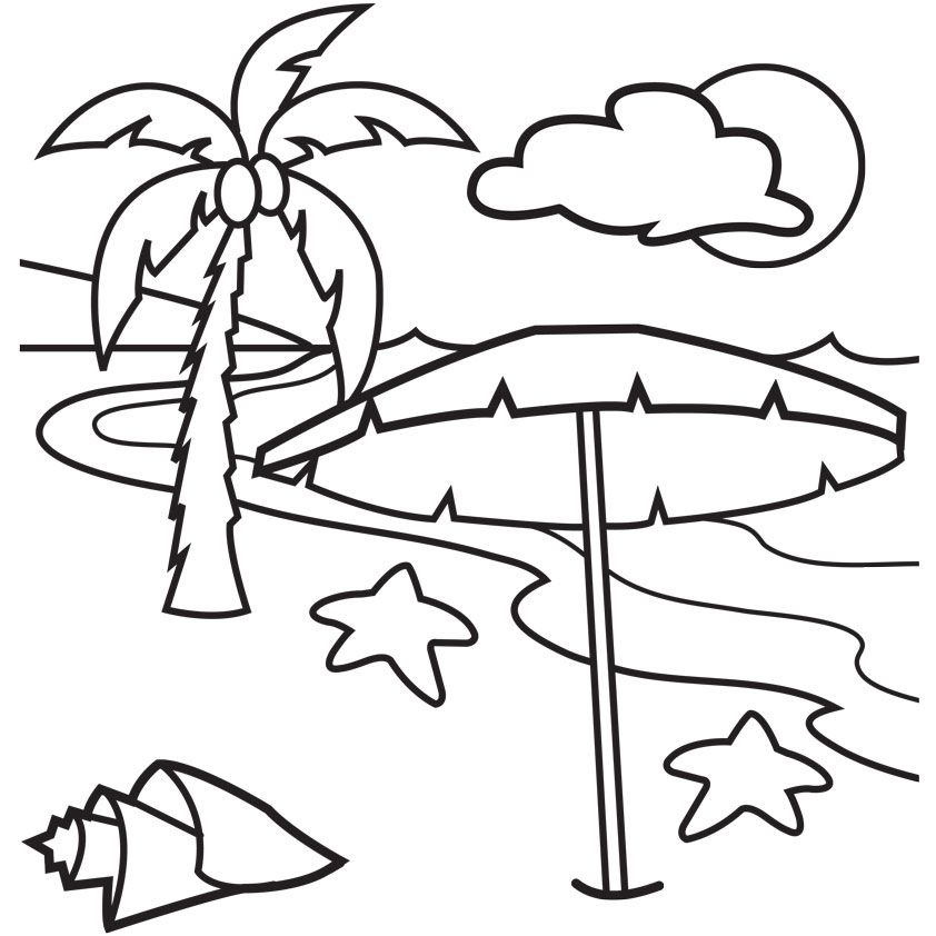 colorwithfun.com - Kids Beach Scene Coloring Pages