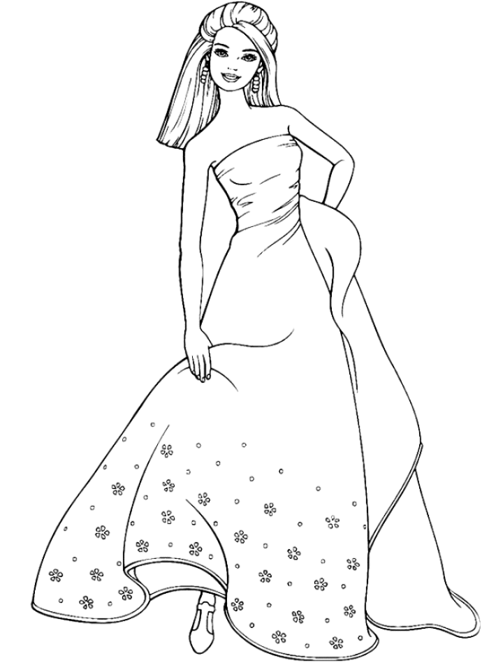 Barbie Dress Coloring Pages Coloring Pages