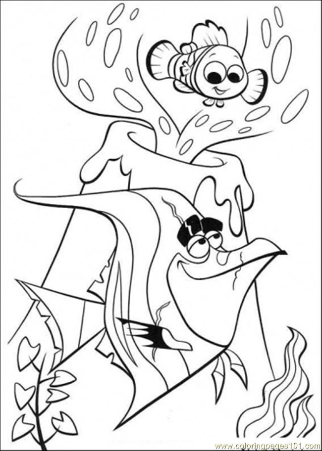 Coloring Pages Nemo Saved (Cartoons > Finding Nemo) - free 