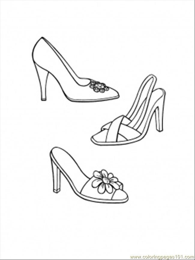 Coloring Pages Evening Shoes (Entertainment > Shoes) - free 