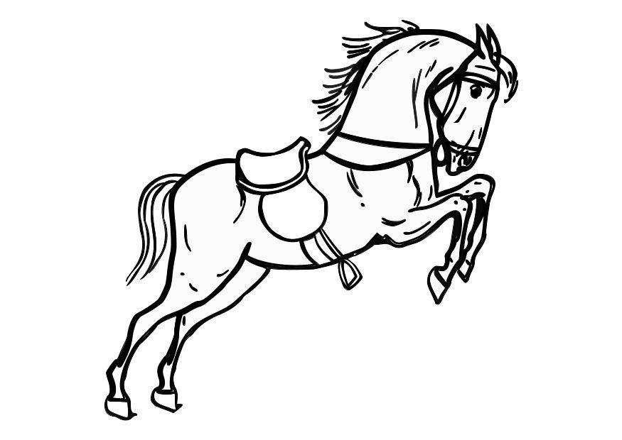 Coloring page jumping horse - img 10361.