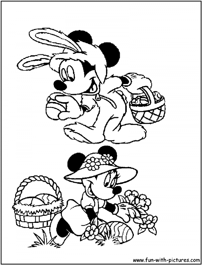 Mickey Mouse Easter Coloring Pages | 99coloring.com