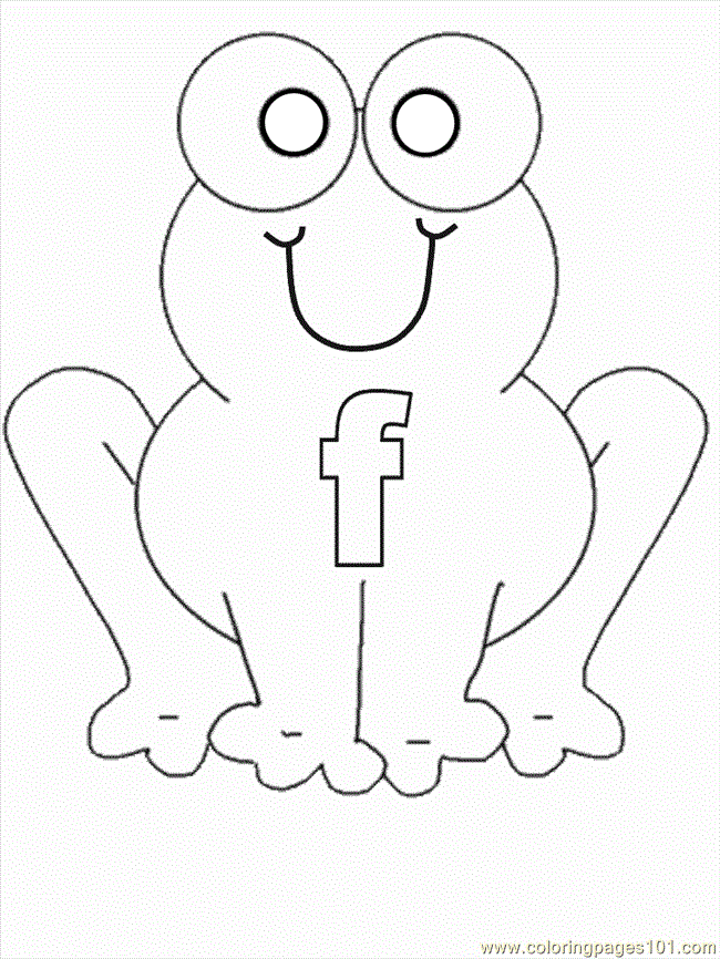 Coloring Pages F Frog (Education > Alphabets) - free printable 