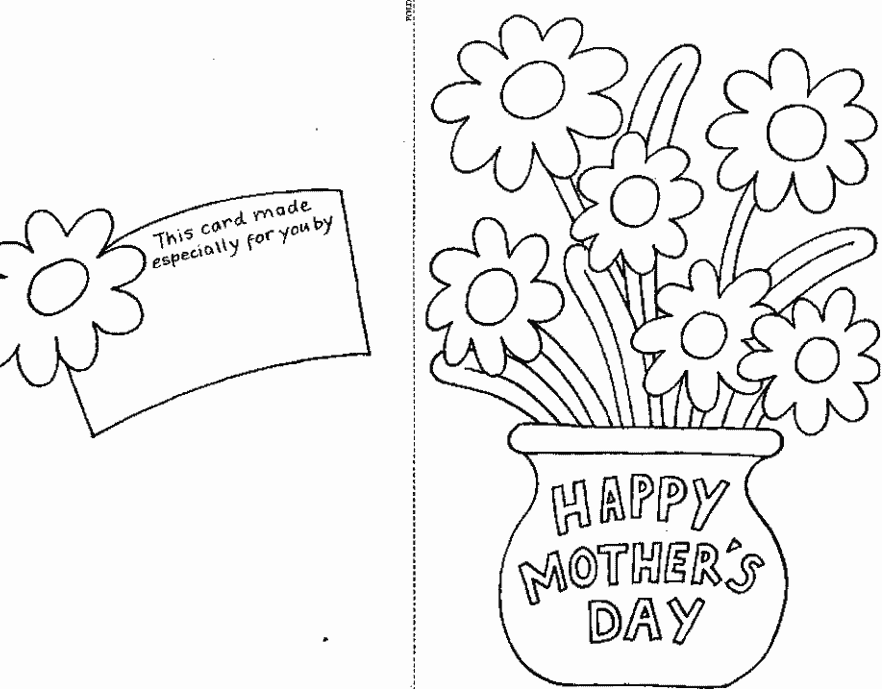 Free Printable Mothers Day Cards Kids Black And White