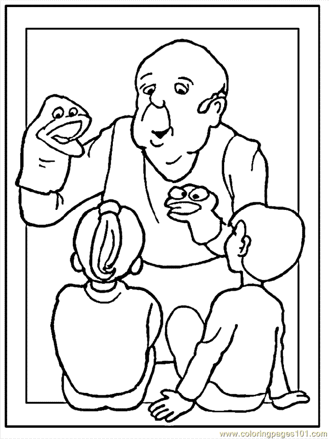 Coloring Pages Grandpa002 (Cartoons > Others) - free printable 
