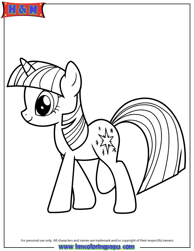 Caption Printable My Little Pony Twilight Sparkle 4 Coloring Page 