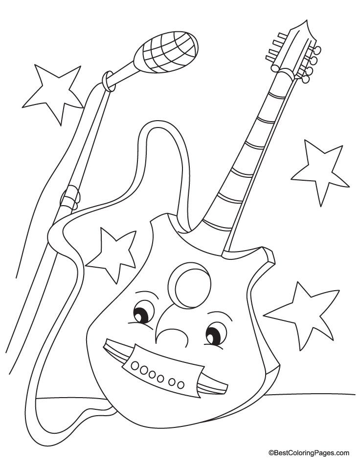 Coloring pages Of Electric guitar | Coloring Pages