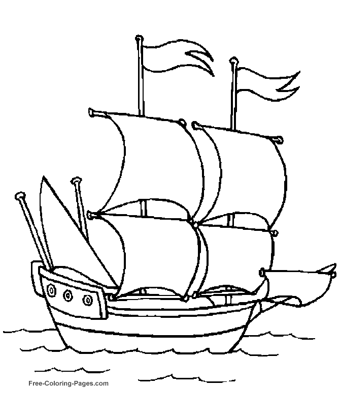 A Children With Boat Colouring Pages (page 2)