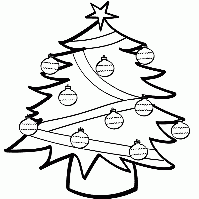 Christmas Tree Ornaments Coloring Pages Coloring Home