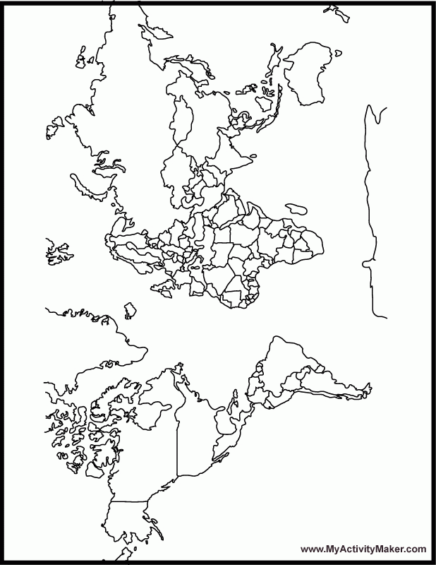 world map coloring pages page