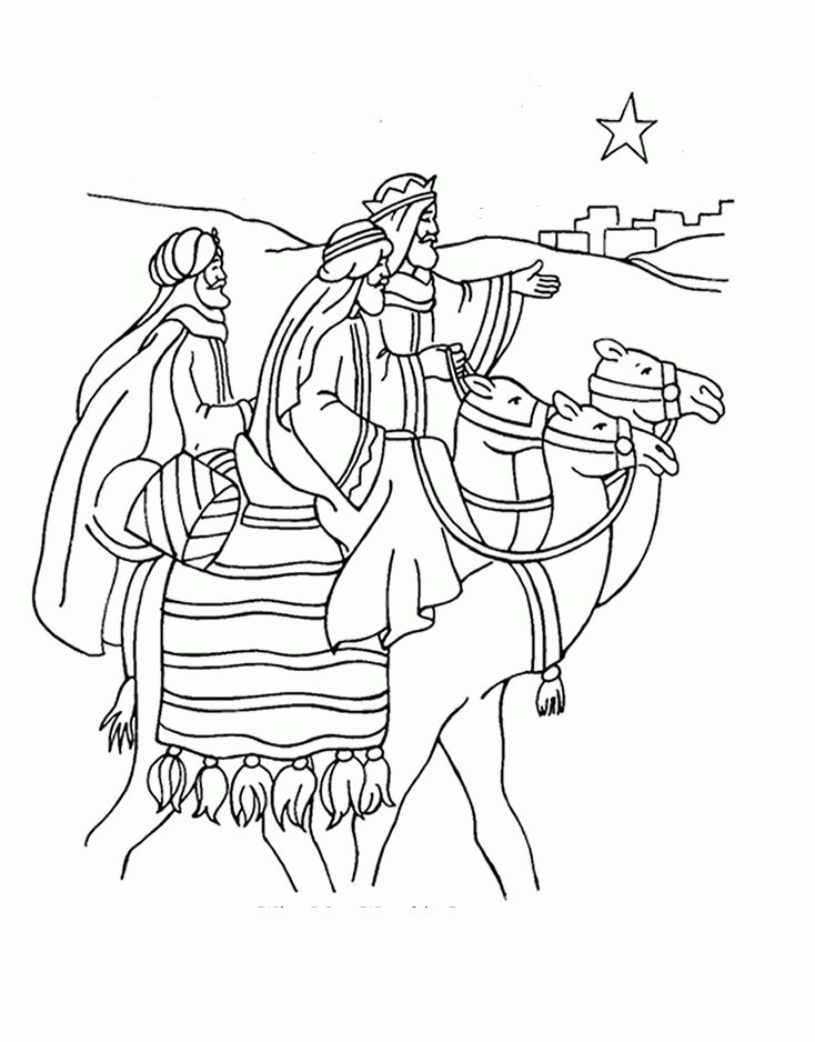 New Three Wise Men Coloring Page for Kids