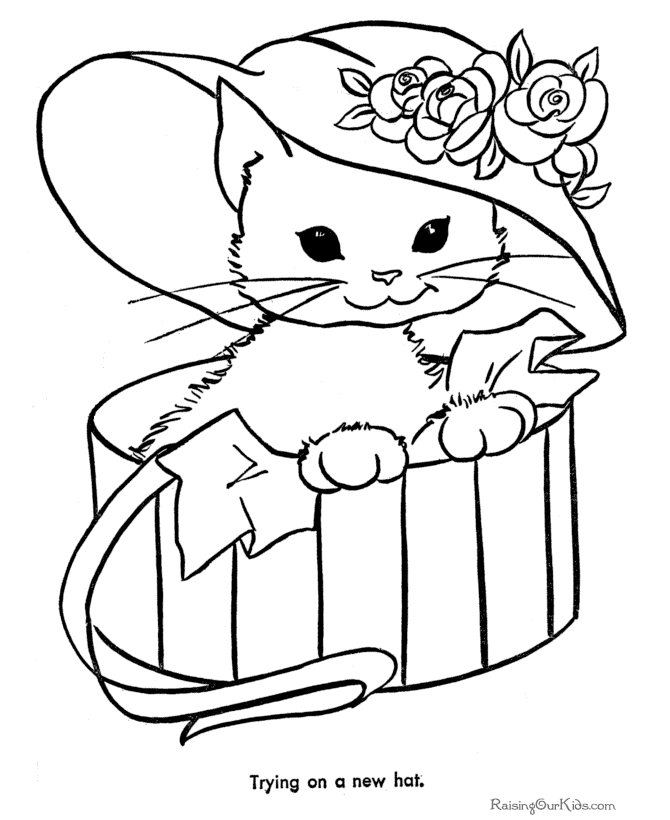 Free Printable Cat Pictures Coloring Home