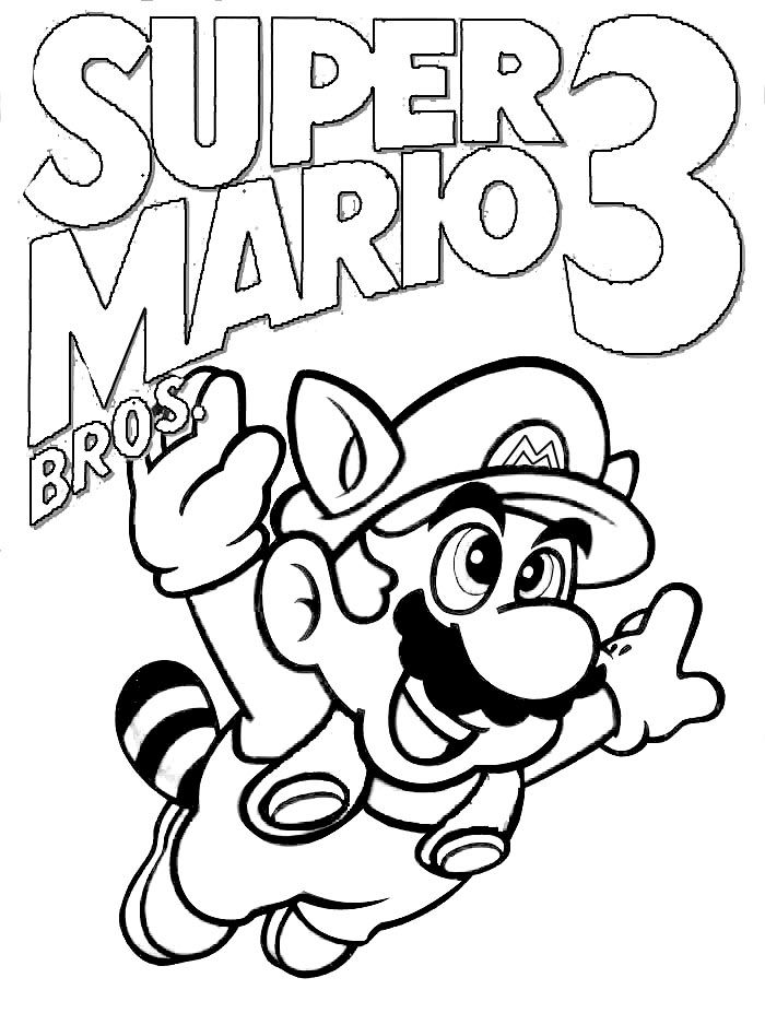 Mario Coloring pages - Black and white super Mario drawings for ...