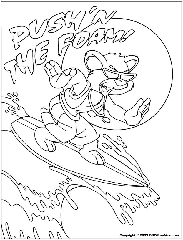 surfers Colouring Pages (page 2)
