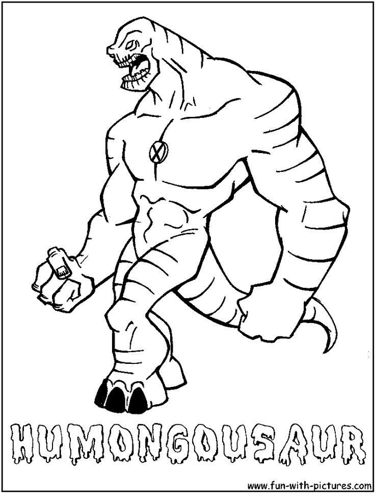 humongosaur from ben10 alien force | Cartoon Network Coloring Pages |…