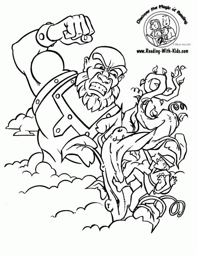 Jack And The Beanstalk Fairy Tale Coloring Pages Free | Laptopezine.