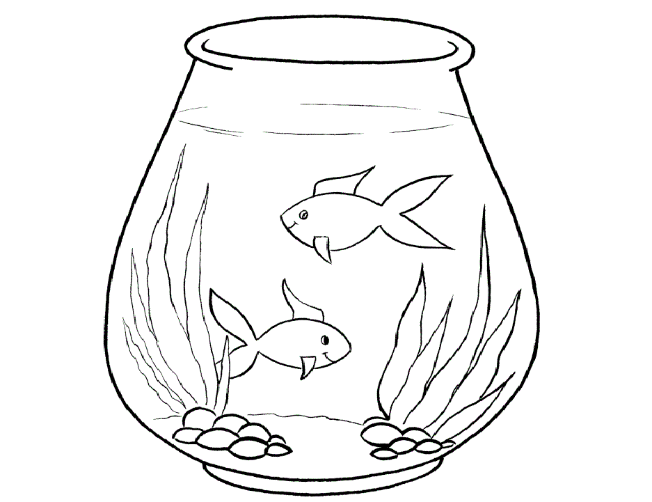 Fish Bowl Coloring Page - Coloring Home