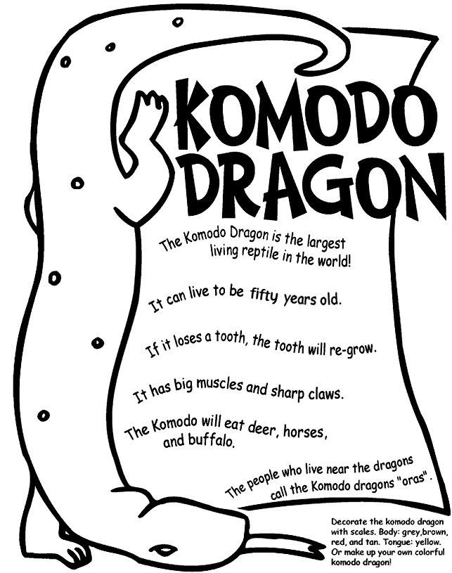 Komodo Dragon Coloring Pages - Coloring Home