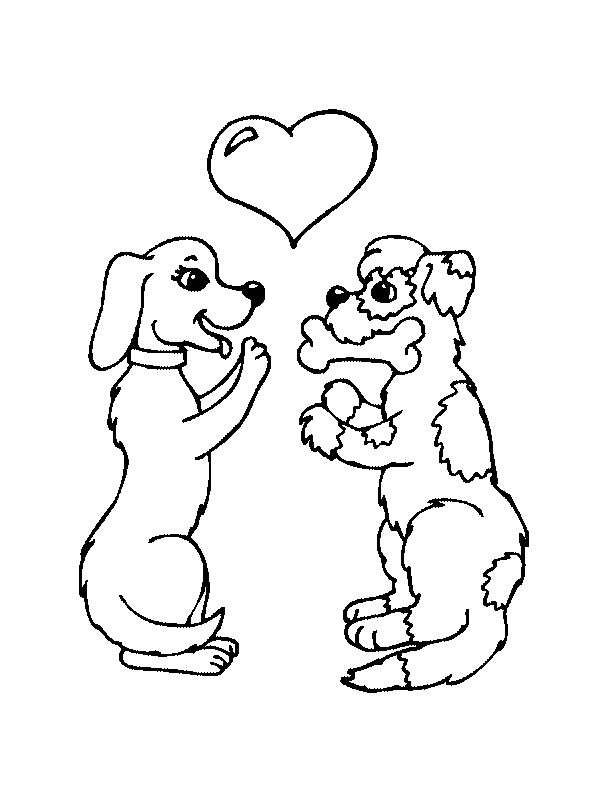 colorwithfun.com - Adorable Puppy Love Coloring Pages