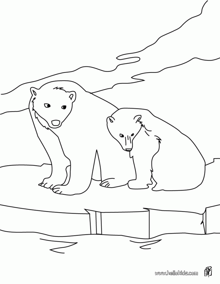 Polar Bear Coloring Book Pages