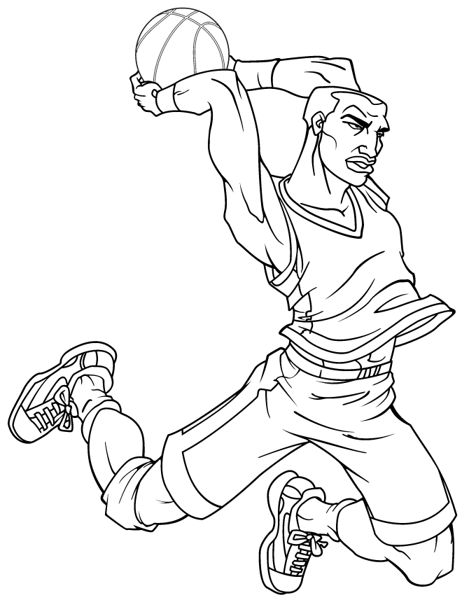 Awesome Slam Dunk For Teenagers Coloring Page | Free Printable 
