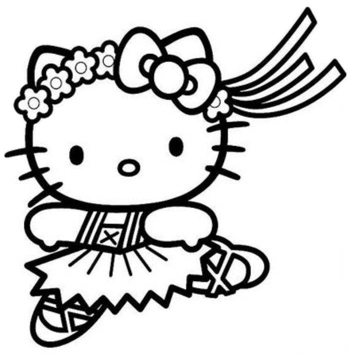 Hello Kitty Ballet Colouring Pages (page 2)