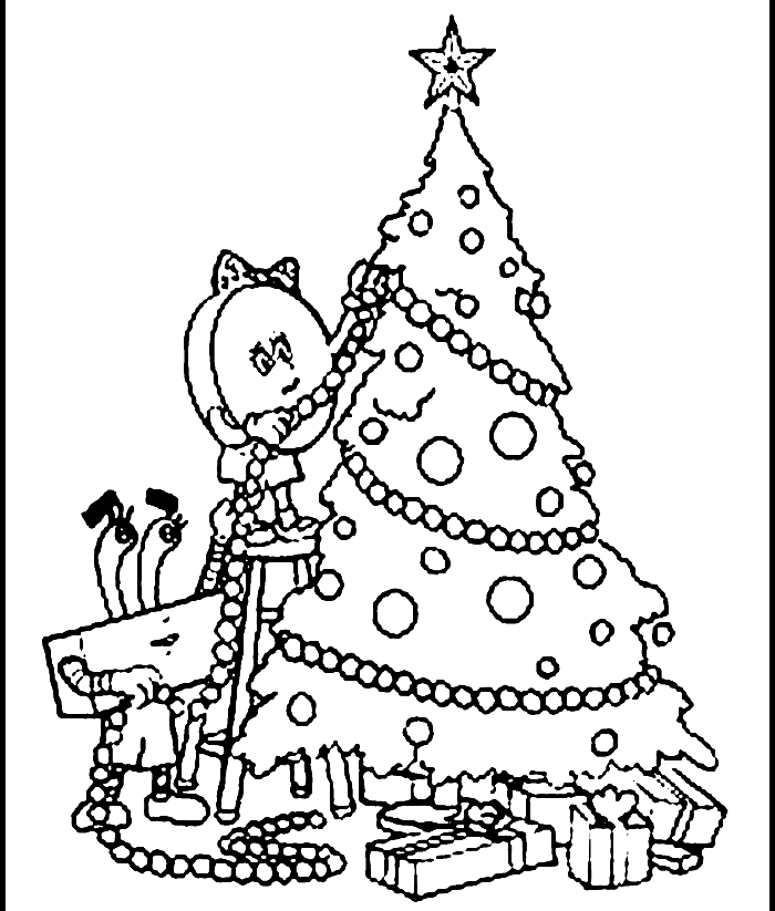 Decorate The Christmas Tree So That Beautiful Coloring Pages 