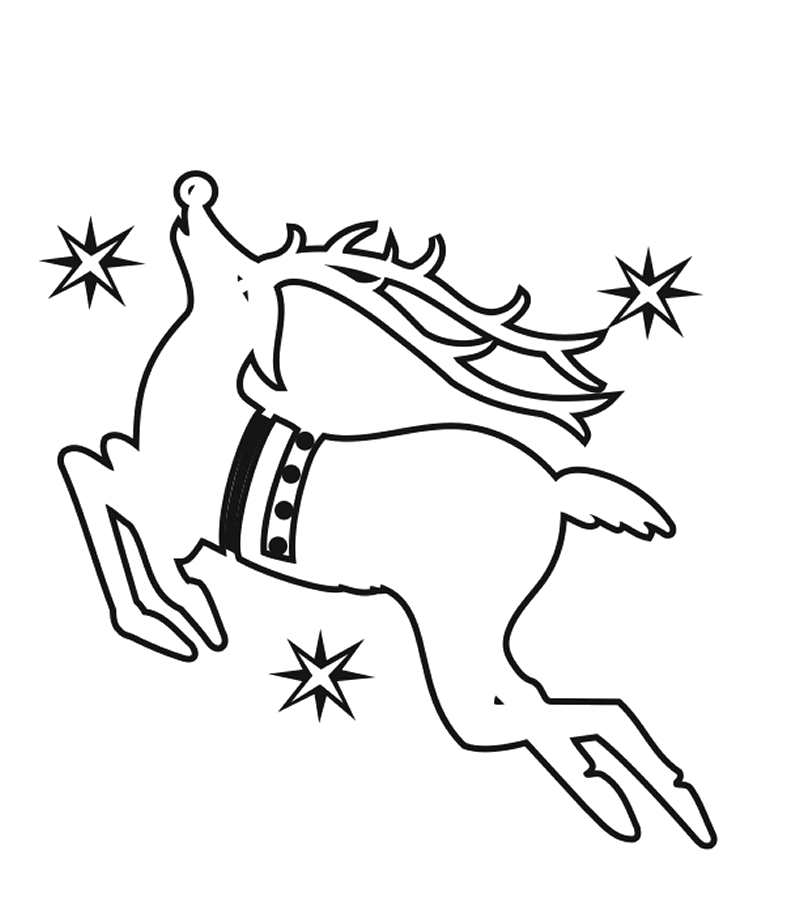 Christmas Reindeer Coloring For Kids - Christmas Coloring Pages 