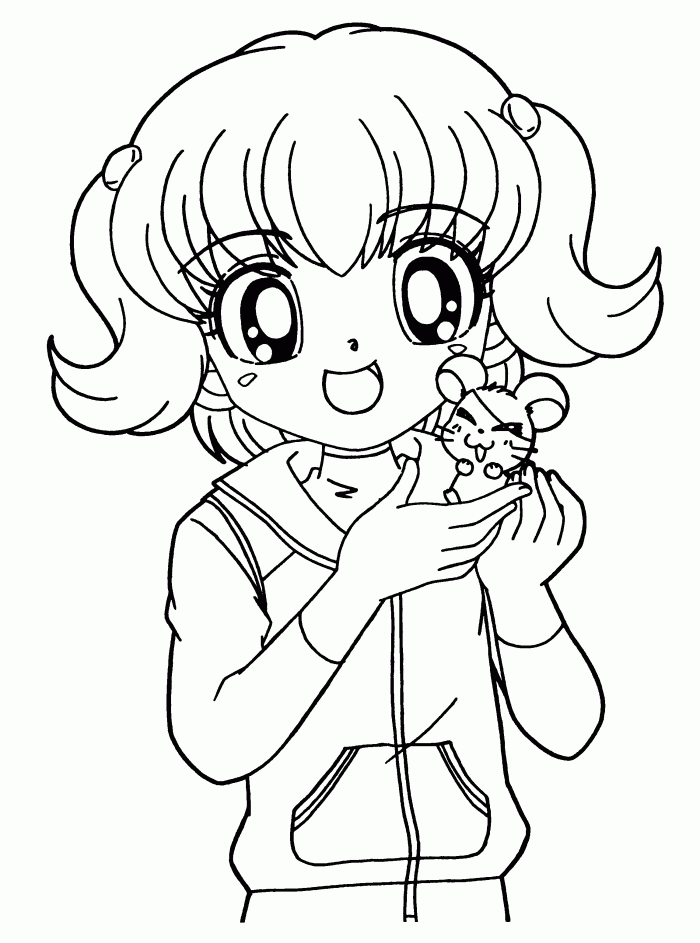 Cute Anime Coloring Pages - Coloring Home